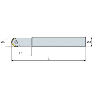 Mertsan Küresel Saplı Tarama Freze Kafası D020, 20X180 mm Takım Ölçüsü, WPR 20 Kesici Uç kullanır. - 4