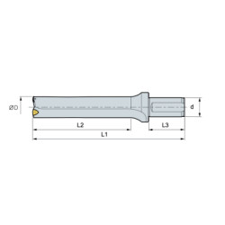 Mertsan Takma Uçlu Matkap 2-D U-Drill 019-2D - 19mm Takım Çapı, VCMX3 Kesici Uç - 1 Adet - 3