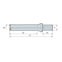 Mertsan Takma Uçlu Matkap 3-D U-Drill 016-3D - 16mm Takım Çapı, VCMX3 Kesici Uç - 1 Adet - 5