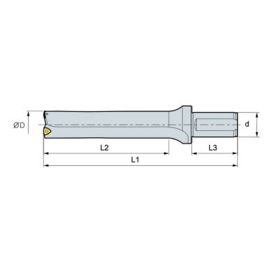 Mertsan Takma Uçlu Matkap 3-D U-Drill 019-3D - 19mm Takım Çapı, VCMX3 Kesici Uç - 1 Adet - 3