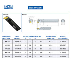 Mertsan Torna Delik Kateri SDUCR 16 - 16X180 mm Takım Ölçüsü, 93° Derece, DCMT 11 Kesici Uç Kullanır. - 4